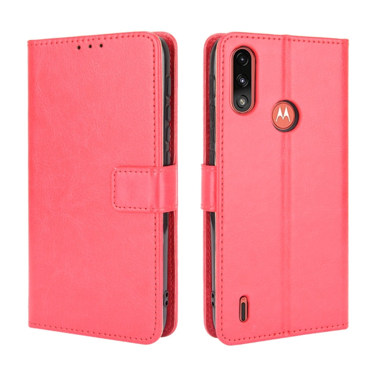For Motorola Moto E7 Power Retro Crazy Horse Texture Horizontal Flip Leather Case with Holder & Card Slots & Lanyard