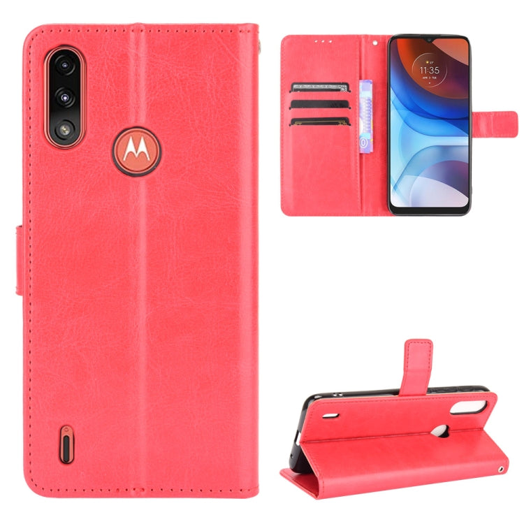 For Motorola Moto E7 Power Retro Crazy Horse Texture Horizontal Flip Leather Case with Holder & Card Slots & Lanyard