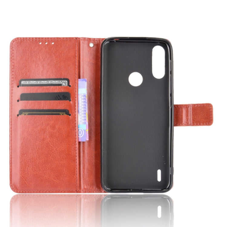 For Motorola Moto E7 Power Retro Crazy Horse Texture Horizontal Flip Leather Case with Holder & Card Slots & Lanyard