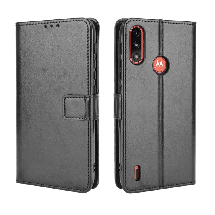 For Motorola Moto E7 Power Retro Crazy Horse Texture Horizontal Flip Leather Case with Holder & Card Slots & Lanyard