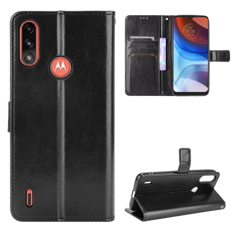 For Motorola Moto E7 Power Retro Crazy Horse Texture Horizontal Flip Leather Case with Holder & Card Slots & Lanyard