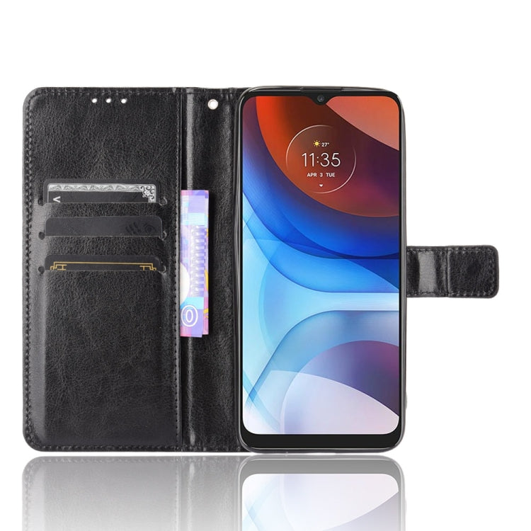 For Motorola Moto E7 Power Retro Crazy Horse Texture Horizontal Flip Leather Case with Holder & Card Slots & Lanyard