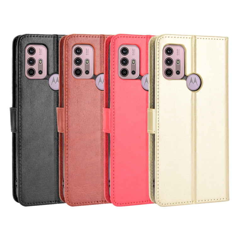 For Motorola Moto G30 Retro Crazy Horse Texture Horizontal Flip Leather Case with Holder & Card Slots & Lanyard