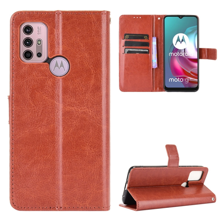 For Motorola Moto G30 Retro Crazy Horse Texture Horizontal Flip Leather Case with Holder & Card Slots & Lanyard