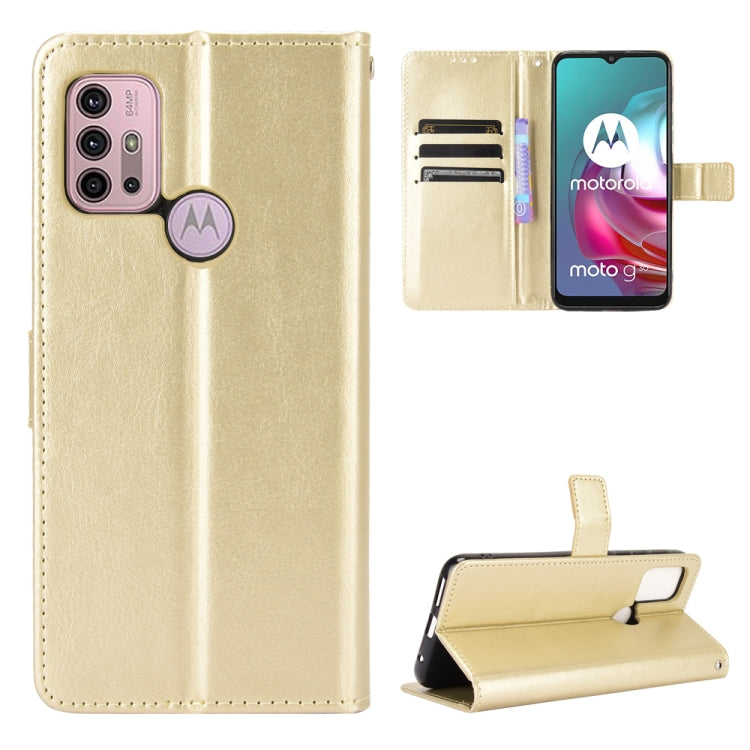 For Motorola Moto G10 Retro Crazy Horse Texture Horizontal Flip Leather Case with Holder & Card Slots & Lanyard