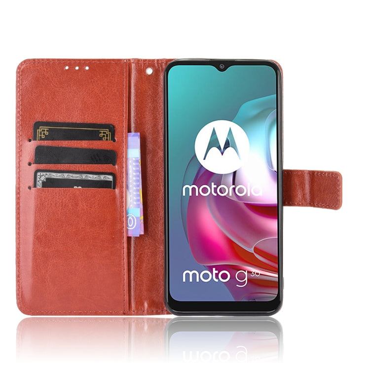 For Motorola Moto G10 Retro Crazy Horse Texture Horizontal Flip Leather Case with Holder & Card Slots & Lanyard