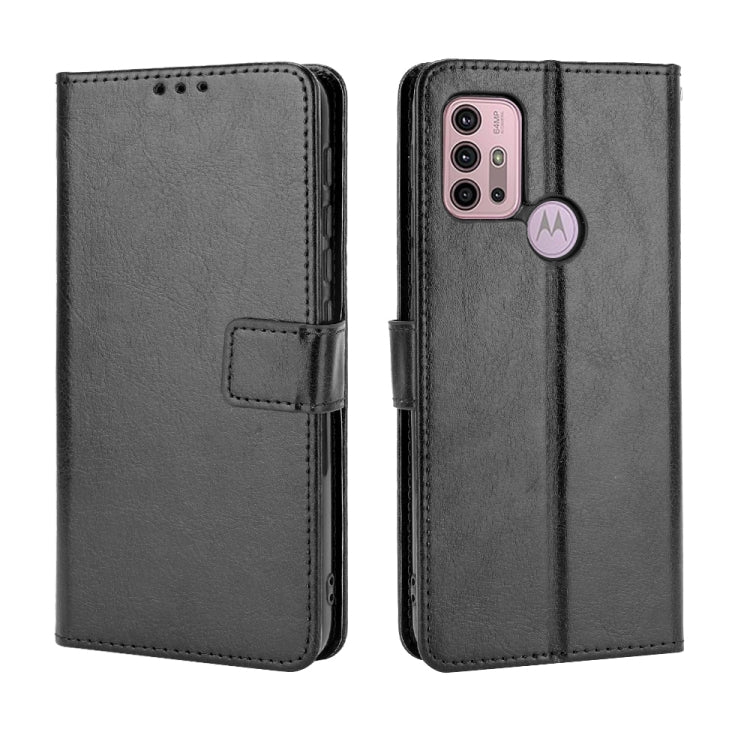For Motorola Moto G10 Retro Crazy Horse Texture Horizontal Flip Leather Case with Holder & Card Slots & Lanyard