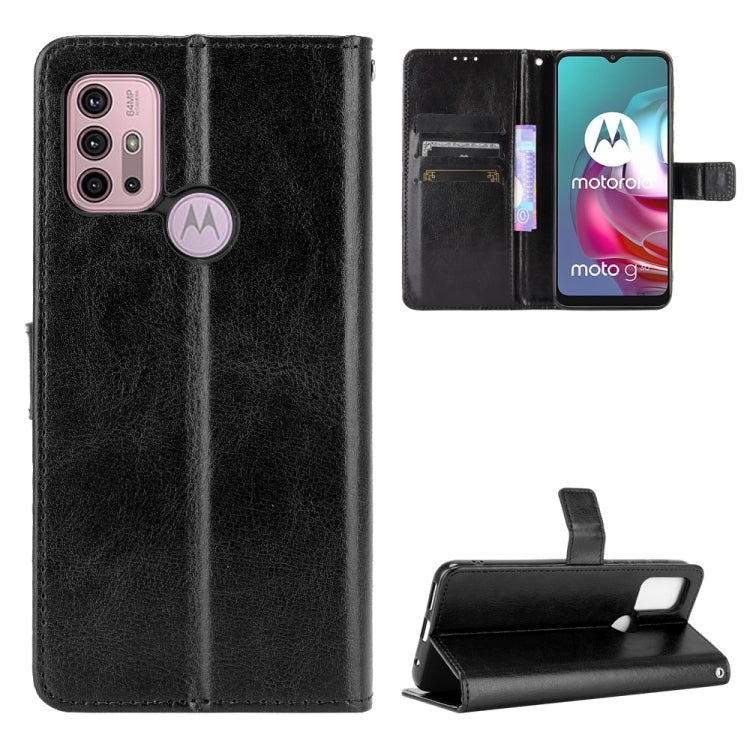 For Motorola Moto G10 Retro Crazy Horse Texture Horizontal Flip Leather Case with Holder & Card Slots & Lanyard