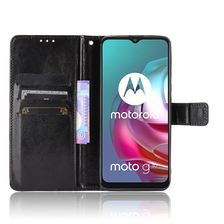 For Motorola Moto G10 Retro Crazy Horse Texture Horizontal Flip Leather Case with Holder & Card Slots & Lanyard