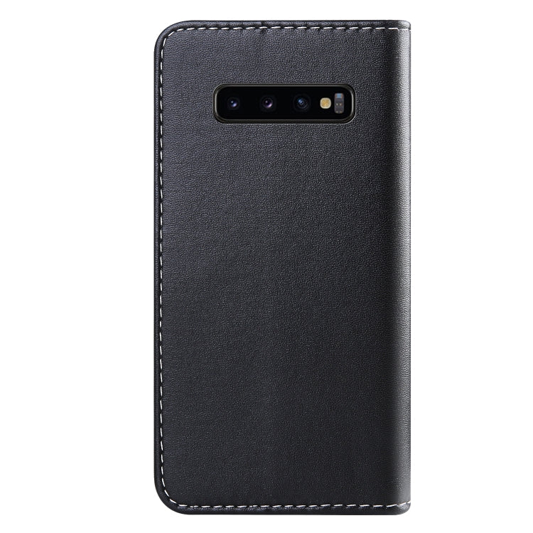 For Galaxy S10 5G Tricolor Stitching Horizontal Flip TPU + PU Leather Case with Holder & Card Slots & Wallet
