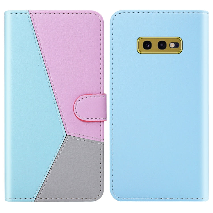 For Galaxy S10e Tricolor Stitching Horizontal Flip TPU + PU Leather Case with Holder & Card Slots & Wallet