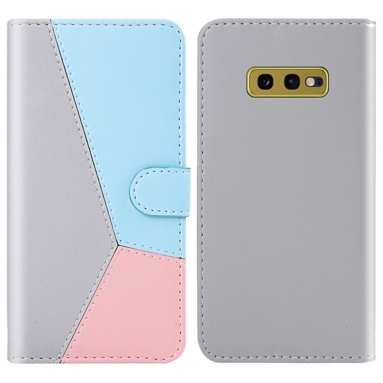 For Galaxy S10e Tricolor Stitching Horizontal Flip TPU + PU Leather Case with Holder & Card Slots & Wallet