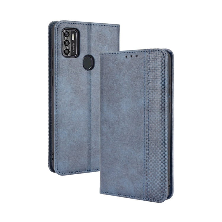 For ZTE Blade A7s 2020 Magnetic Buckle Retro Crazy Horse Texture Horizontal Flip Leather Case with Holder & Card Slots & Photo Frame