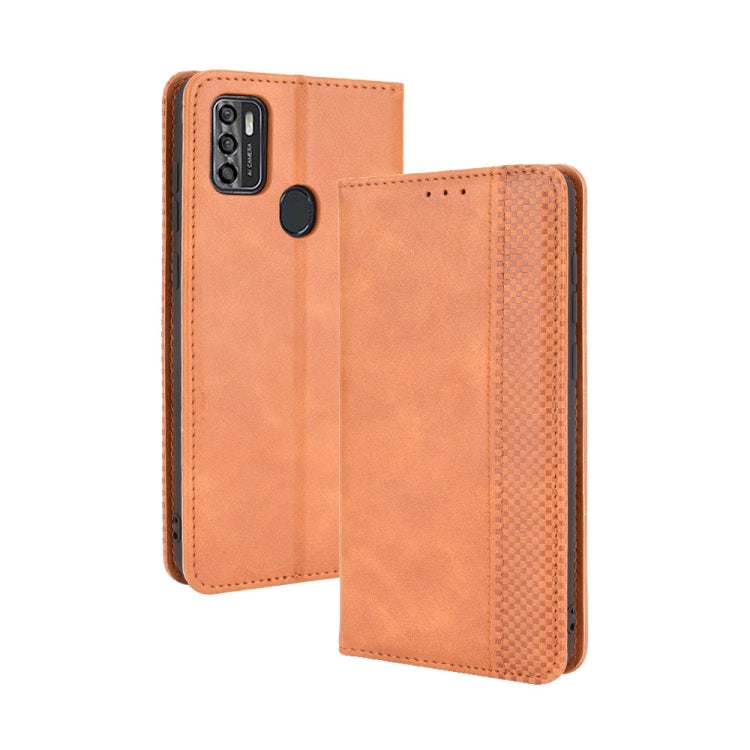 For ZTE Blade A7s 2020 Magnetic Buckle Retro Crazy Horse Texture Horizontal Flip Leather Case with Holder & Card Slots & Photo Frame