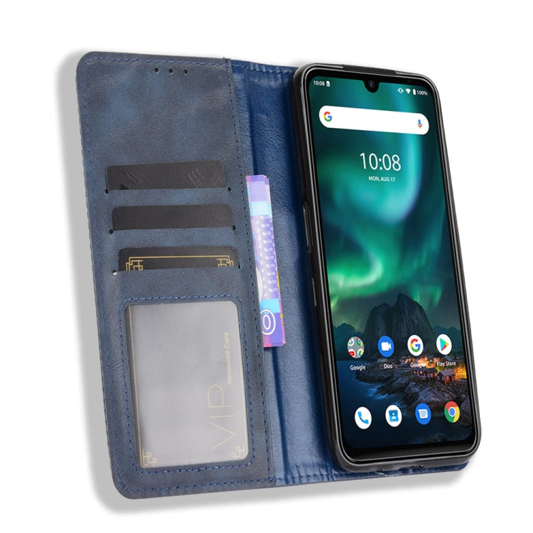 For UMIDIGI Bison Magnetic Buckle Retro Crazy Horse Texture Horizontal Flip Leather Case with Holder & Card Slots & Photo Frame
