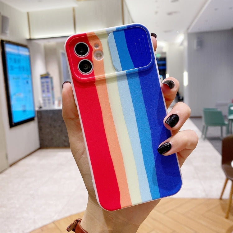For iPhone 11 Rainbow Sliding Lens Cover Design Shockproof Protective Case