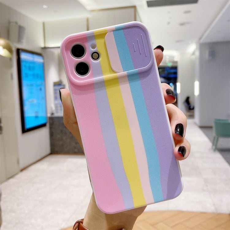 For iPhone 11 Pro Rainbow Sliding Lens Cover Design Shockproof Protective Case