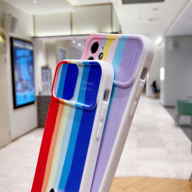 For iPhone 11 Pro Max Rainbow Sliding Lens Cover Design Shockproof Protective Case