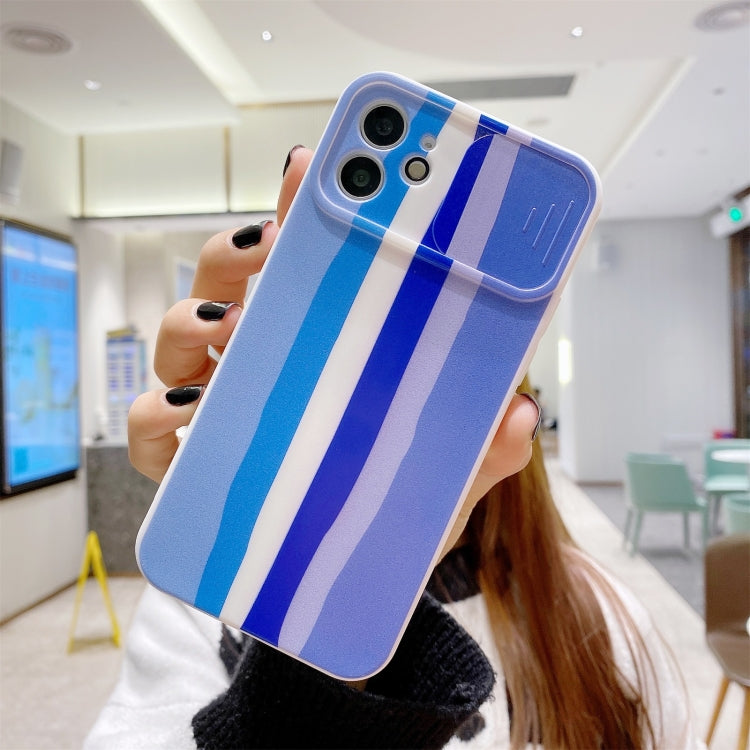 For iPhone 12 Rainbow Sliding Lens Cover Design Shockproof Protective Case