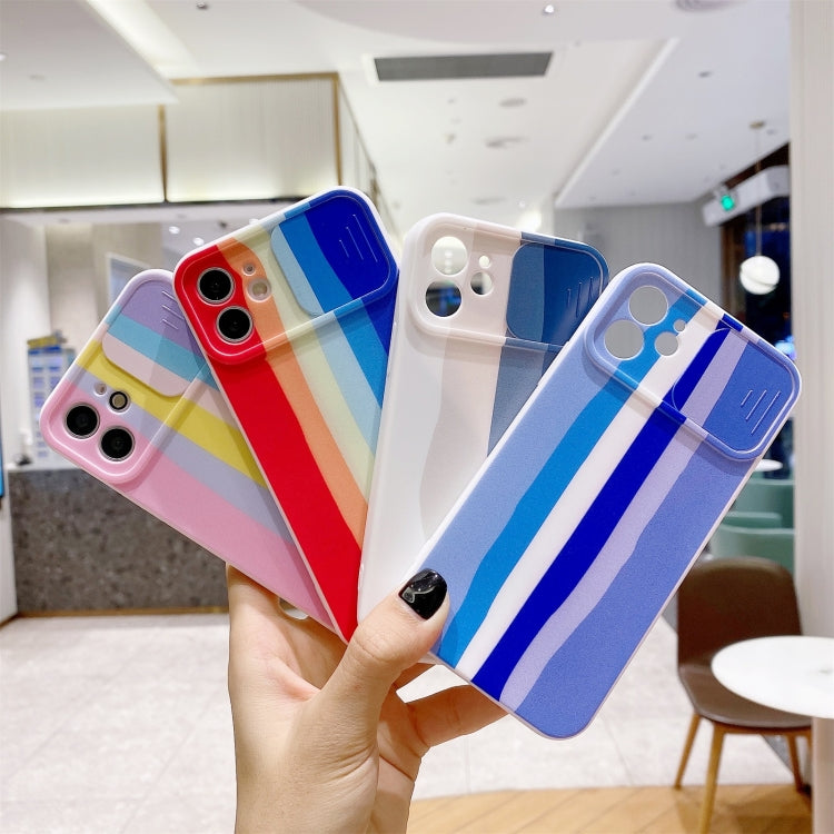 For iPhone 12 Pro Rainbow Sliding Lens Cover Design Shockproof Protective Case