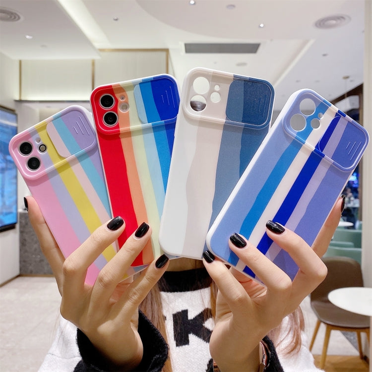 For iPhone 12 Pro Rainbow Sliding Lens Cover Design Shockproof Protective Case