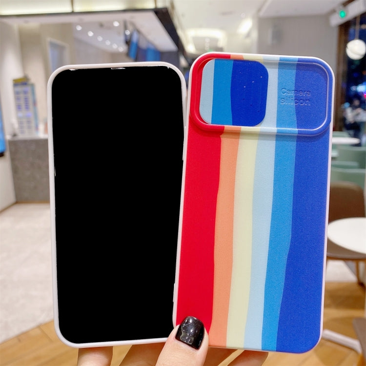 For iPhone 12 Pro Max Rainbow Sliding Lens Cover Design Shockproof Protective Case