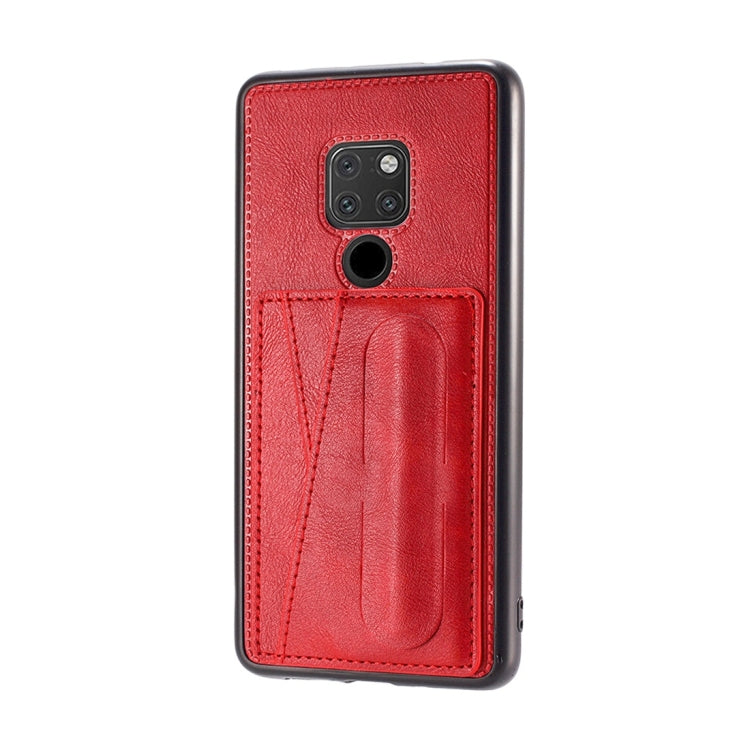 For Huawei Mate 20 Shockproof PC + PU Protective Case with Spring Holder & Card Slot