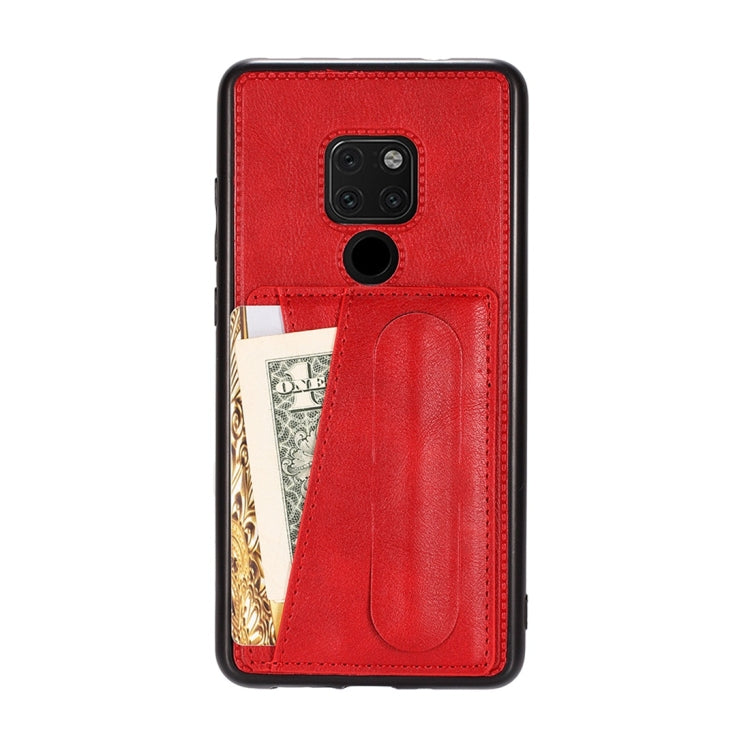 For Huawei Mate 20 Shockproof PC + PU Protective Case with Spring Holder & Card Slot