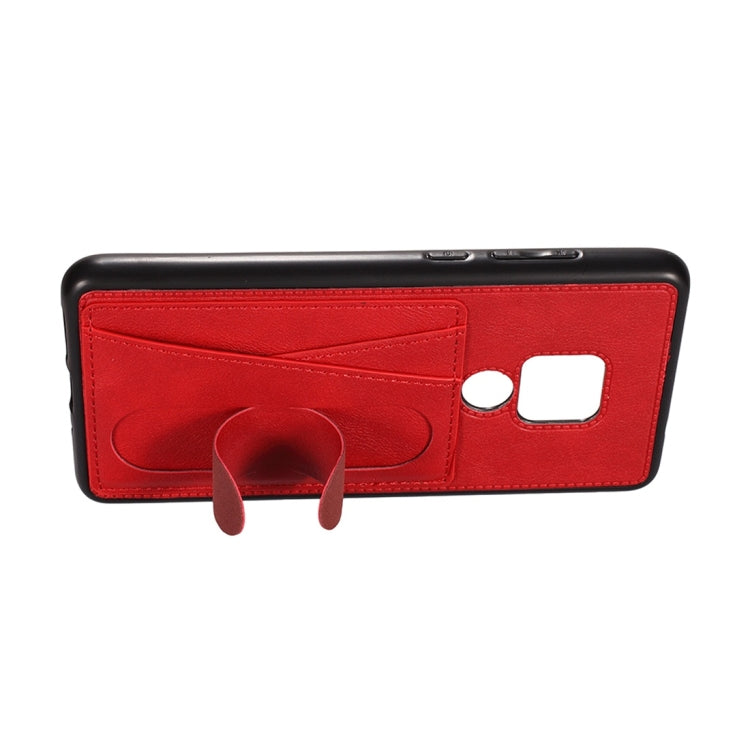 For Huawei Mate 20 Shockproof PC + PU Protective Case with Spring Holder & Card Slot