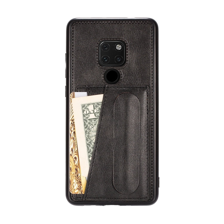 For Huawei Mate 20 Shockproof PC + PU Protective Case with Spring Holder & Card Slot