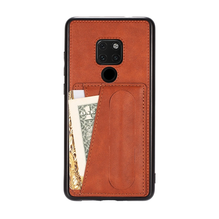 For Huawei Mate 20 Shockproof PC + PU Protective Case with Spring Holder & Card Slot