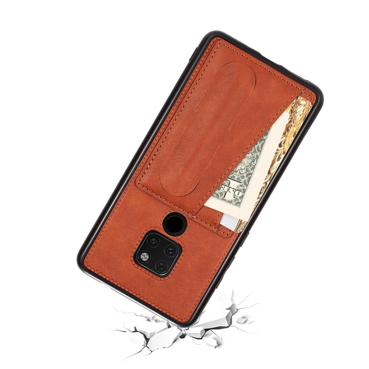 For Huawei Mate 20 Shockproof PC + PU Protective Case with Spring Holder & Card Slot