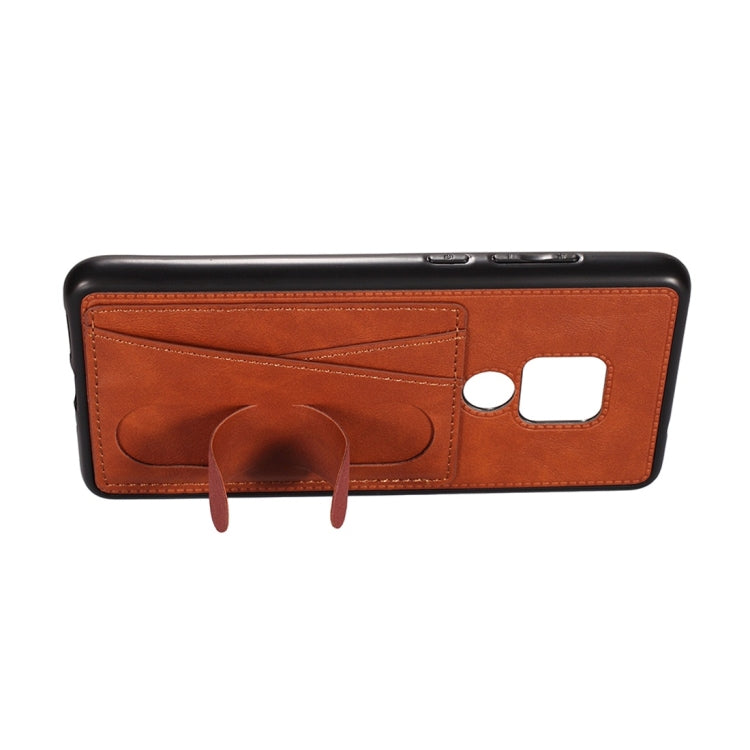 For Huawei Mate 20 Shockproof PC + PU Protective Case with Spring Holder & Card Slot