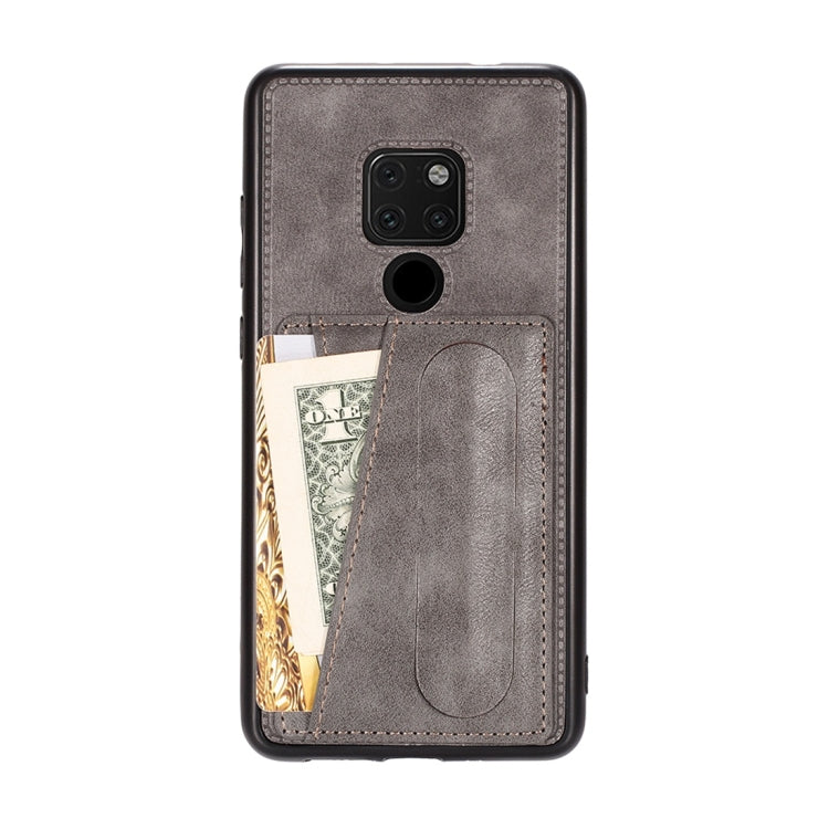 For Huawei Mate 20 Shockproof PC + PU Protective Case with Spring Holder & Card Slot
