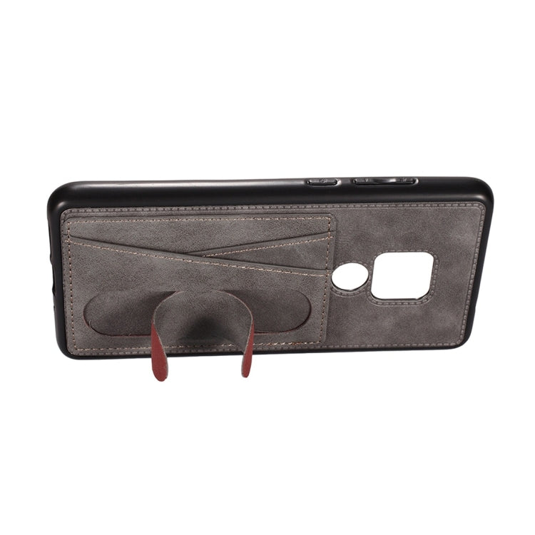 For Huawei Mate 20 Shockproof PC + PU Protective Case with Spring Holder & Card Slot