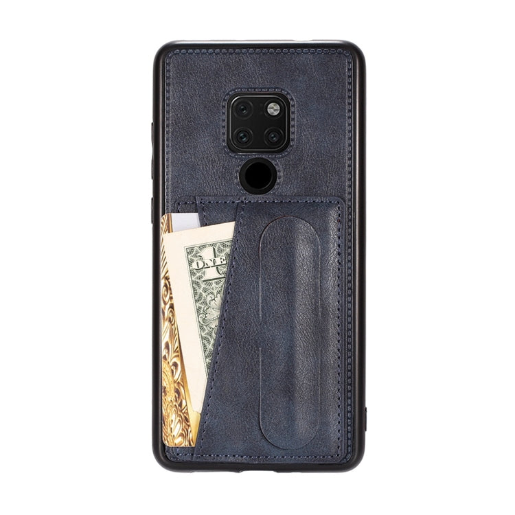 For Huawei Mate 20 Shockproof PC + PU Protective Case with Spring Holder & Card Slot