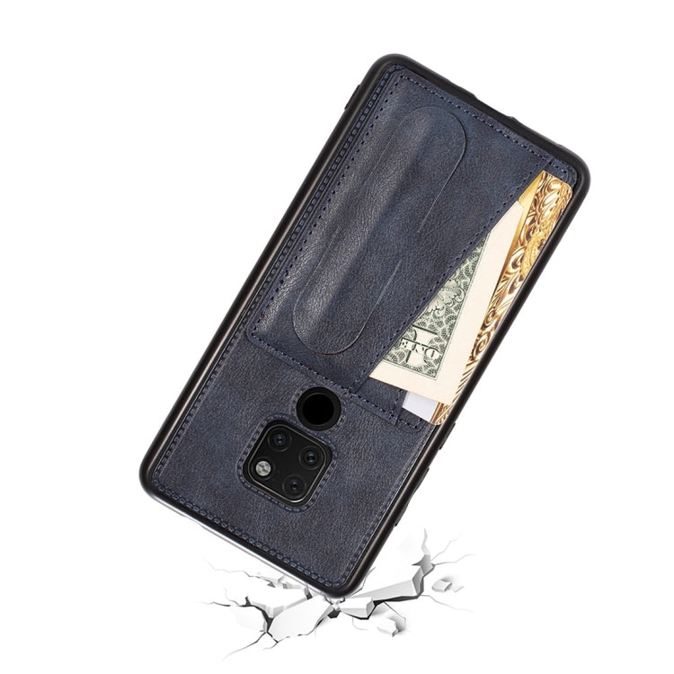 For Huawei Mate 20 Shockproof PC + PU Protective Case with Spring Holder & Card Slot
