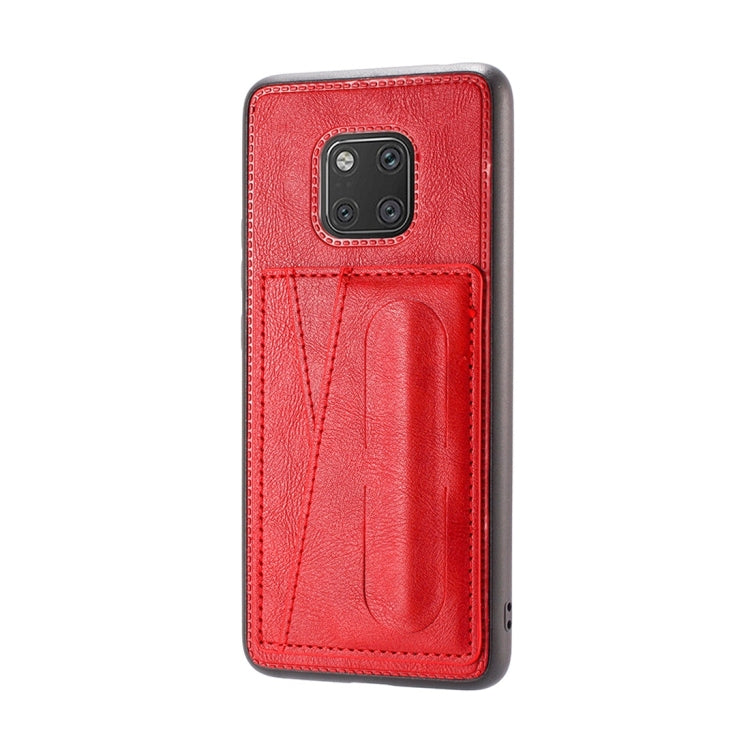 For Huawei Mate 20 Pro Shockproof PC + PU Protective Case with Spring Holder & Card Slot