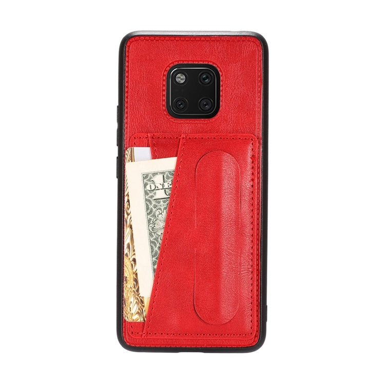 For Huawei Mate 20 Pro Shockproof PC + PU Protective Case with Spring Holder & Card Slot