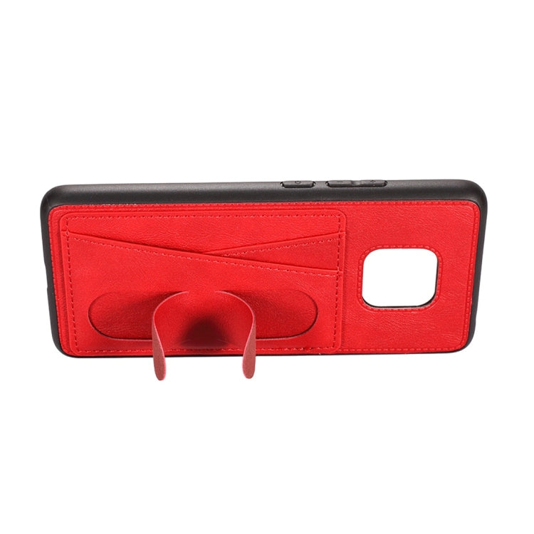 For Huawei Mate 20 Pro Shockproof PC + PU Protective Case with Spring Holder & Card Slot