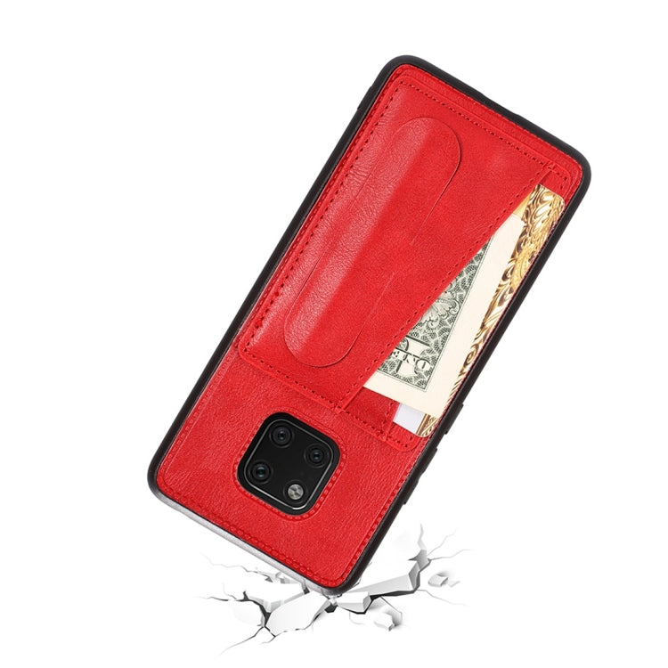 For Huawei Mate 20 Pro Shockproof PC + PU Protective Case with Spring Holder & Card Slot