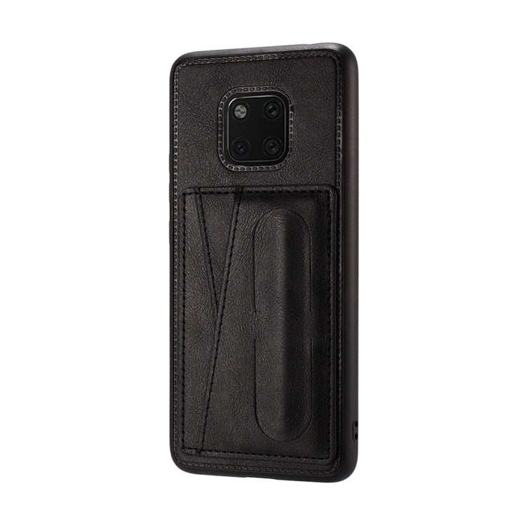 For Huawei Mate 20 Pro Shockproof PC + PU Protective Case with Spring Holder & Card Slot