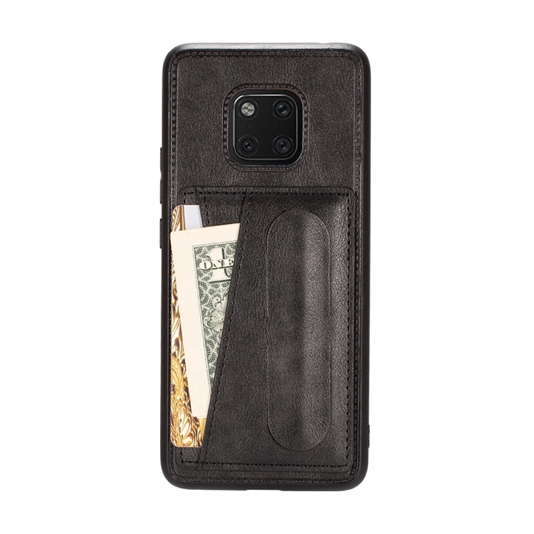 For Huawei Mate 20 Pro Shockproof PC + PU Protective Case with Spring Holder & Card Slot