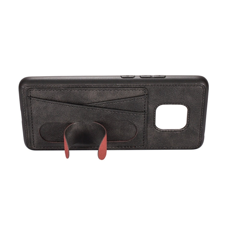 For Huawei Mate 20 Pro Shockproof PC + PU Protective Case with Spring Holder & Card Slot