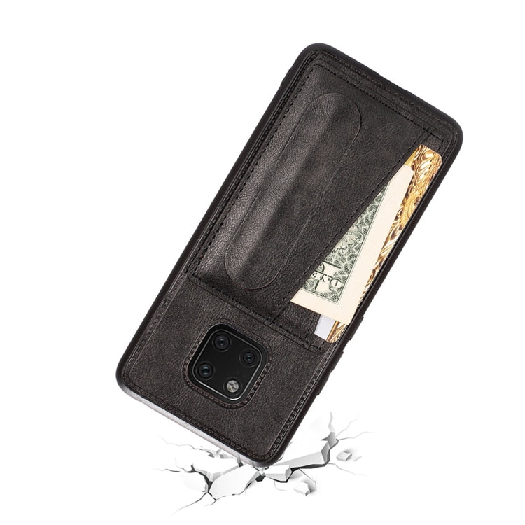 For Huawei Mate 20 Pro Shockproof PC + PU Protective Case with Spring Holder & Card Slot