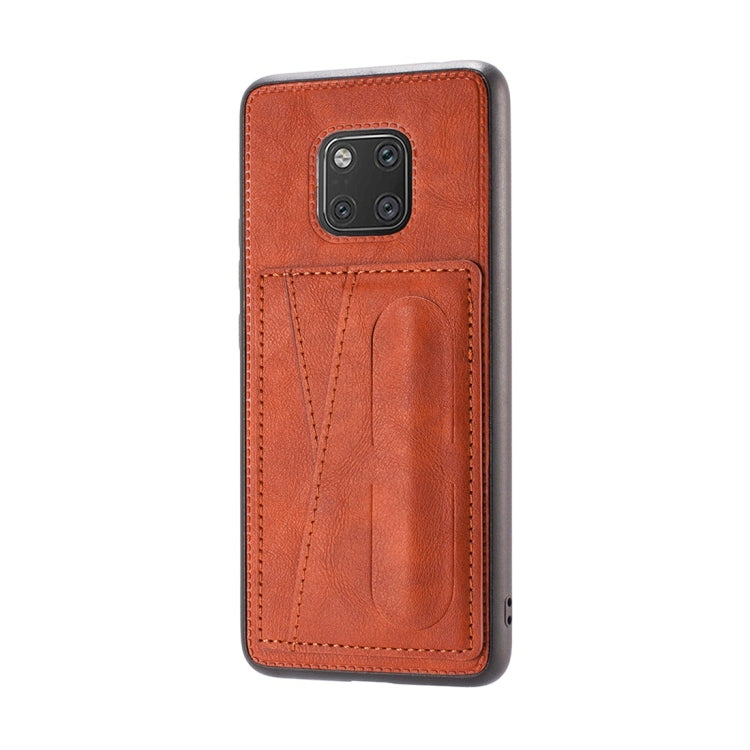 For Huawei Mate 20 Pro Shockproof PC + PU Protective Case with Spring Holder & Card Slot