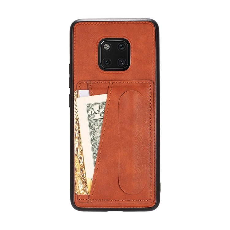 For Huawei Mate 20 Pro Shockproof PC + PU Protective Case with Spring Holder & Card Slot