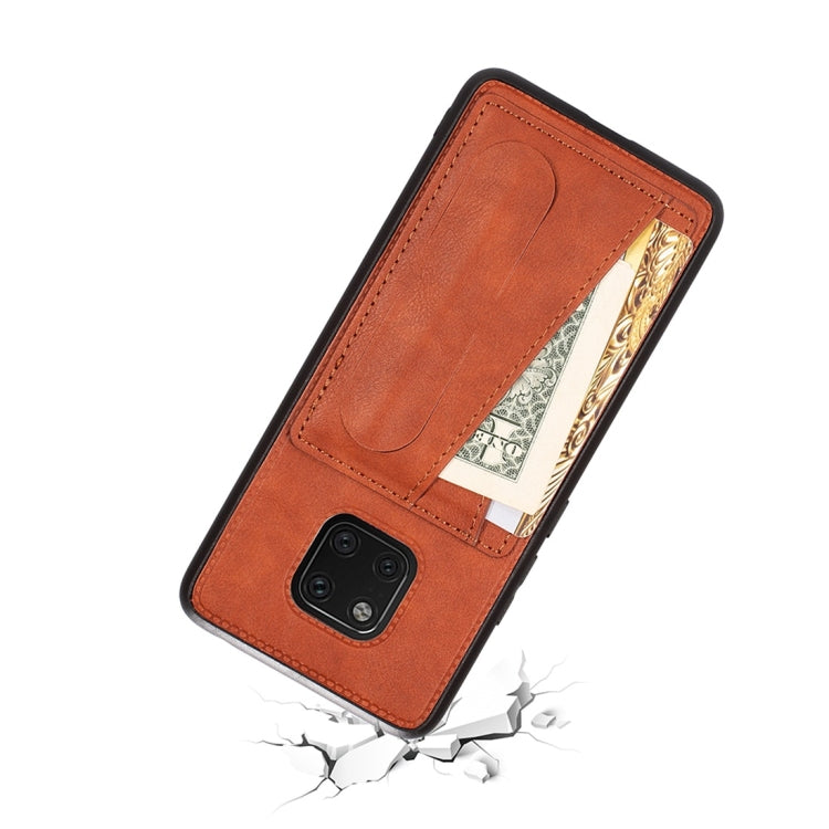 For Huawei Mate 20 Pro Shockproof PC + PU Protective Case with Spring Holder & Card Slot