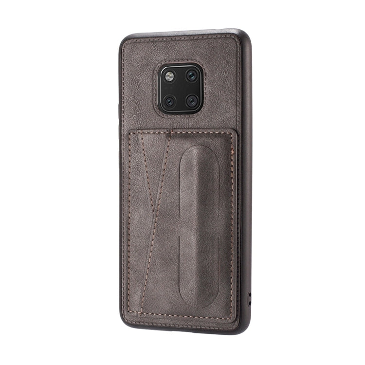 For Huawei Mate 20 Pro Shockproof PC + PU Protective Case with Spring Holder & Card Slot