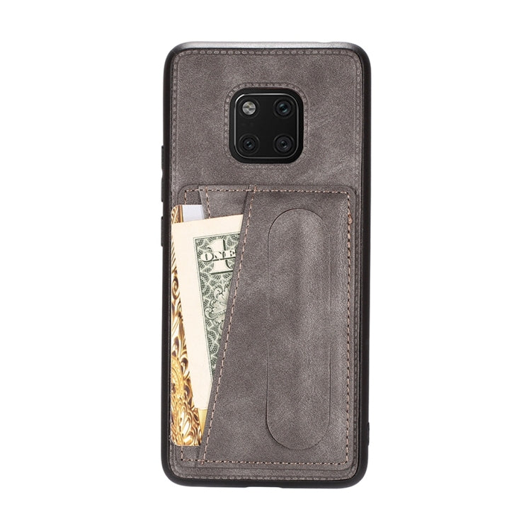 For Huawei Mate 20 Pro Shockproof PC + PU Protective Case with Spring Holder & Card Slot